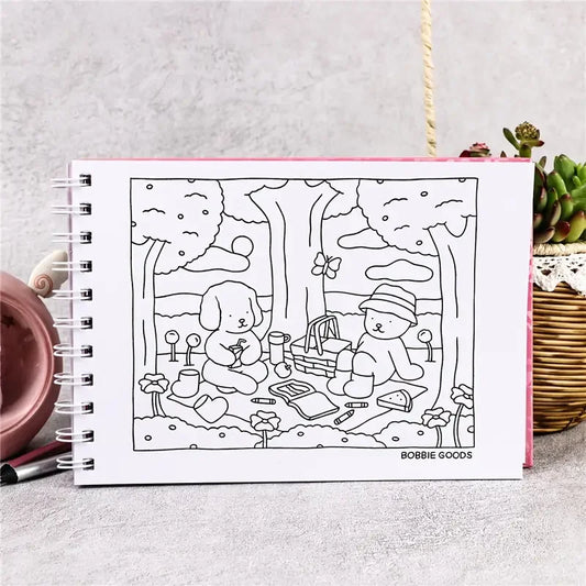 1/2/4 unidades livro para colorir adulto com animais fofos e cenas de boas lojas Bobbie – Relax Art Relax presente para feriados, aniversários