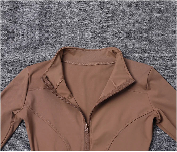 Jaqueta esportiva feminina camisa de manga comprida casaco de treino roupas de treinamento de ginástica yoga roupas esportivas