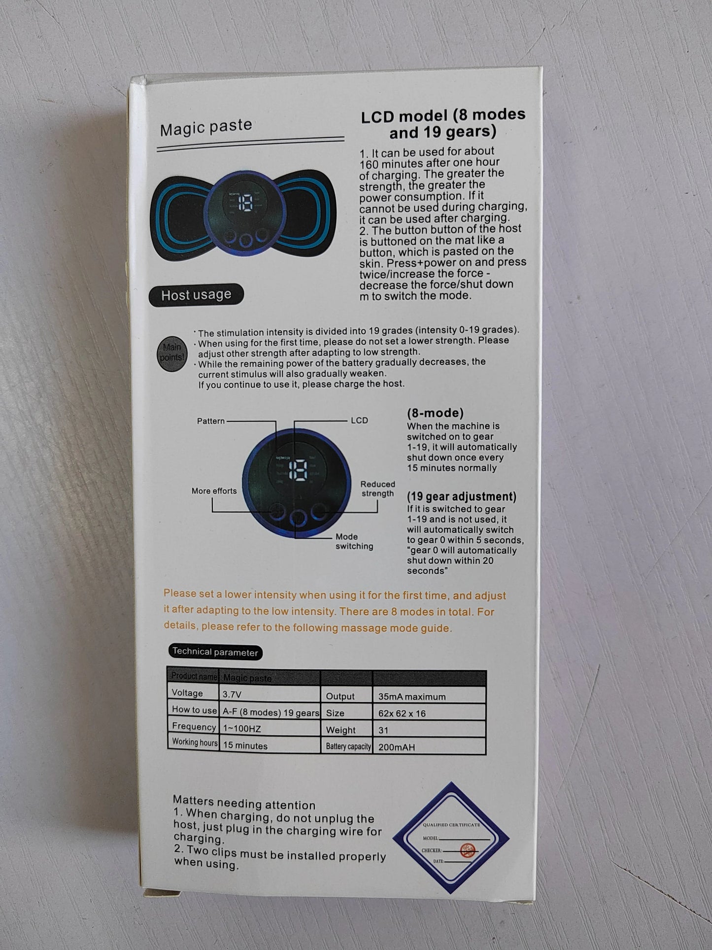 Massageador de pescoço mini massagem elétrica do pescoço ems cervical volta vértebra massagem remendo 8 modos aliviar relaxar ferramentas de fadiga muscular