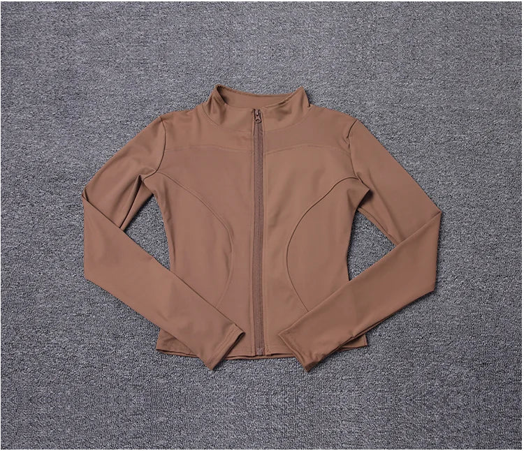 Jaqueta esportiva feminina camisa de manga comprida casaco de treino roupas de treinamento de ginástica yoga roupas esportivas