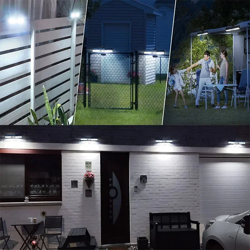 Poderoso LED Solar Outdoor Lâmpada De Parede, Recarregável Indução Do Corpo Humano, Pátio, Jardim, Terraço, Garagem, Porta, Iluminação Pública