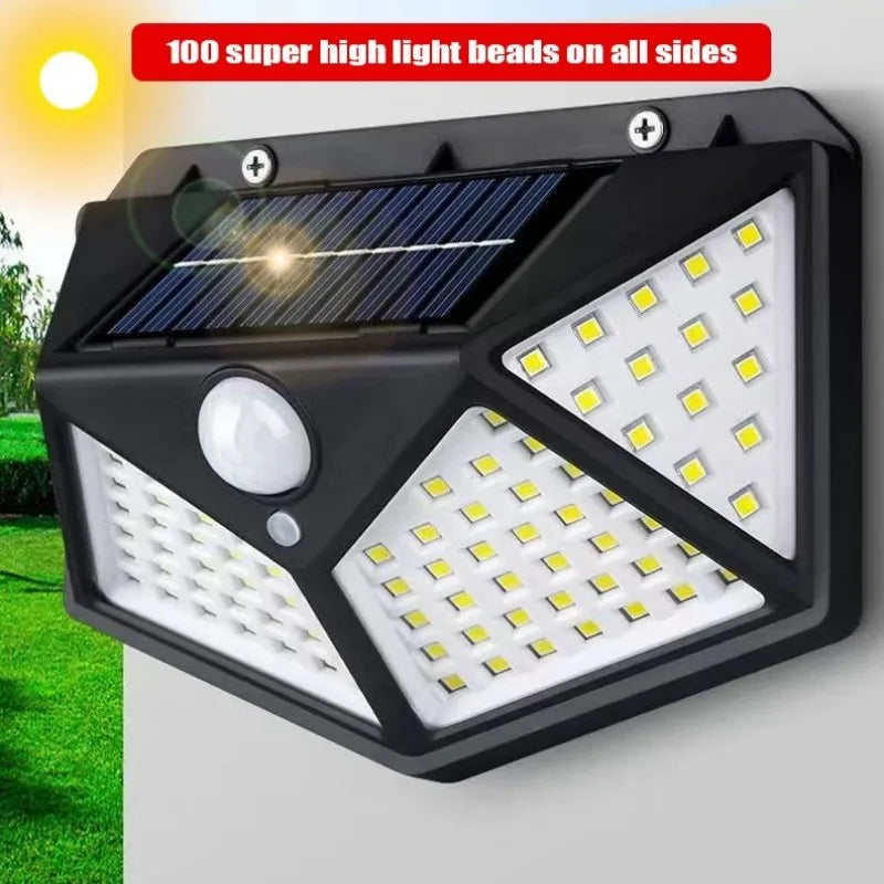 1/2/4/6 pçs 100 luzes de parede led ao ar livre lâmpada solar pir sensor movimento movido a energia solar luz rua para decoração do jardim