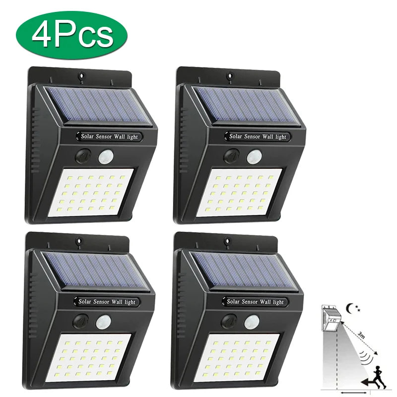 30 led luz solar pir sensor de movimento luz de parede ao ar livre lâmpada solar à prova dwaterproof água movido a energia solar lâmpada rua decoração do jardim