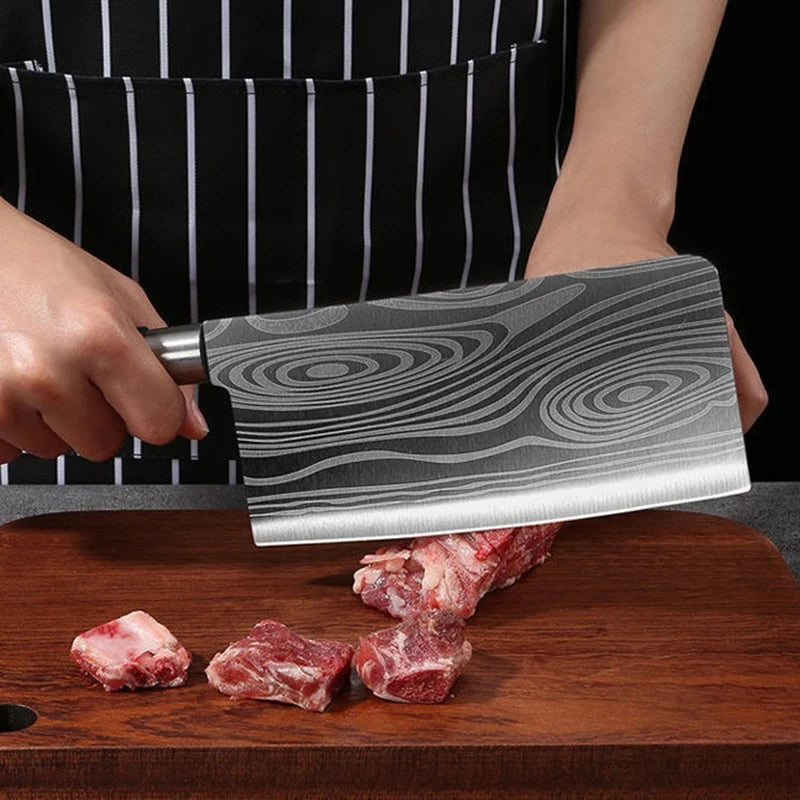 Laser Damasco Padrão Utilitário Facas de Cozinha, Tesoura, Afiação Rod Set, Aço inoxidável, Sharp Slicing Chef Faca, Cozinhar Ferramenta