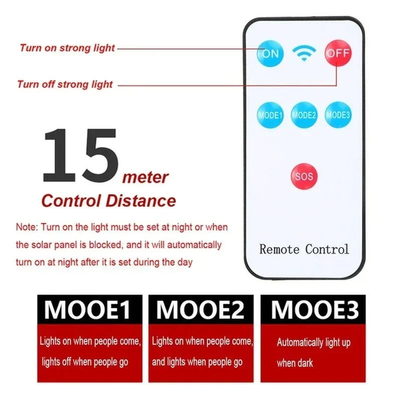 Poderoso LED Solar Outdoor Lâmpada De Parede, Recarregável Indução Do Corpo Humano, Pátio, Jardim, Terraço, Garagem, Porta, Iluminação Pública