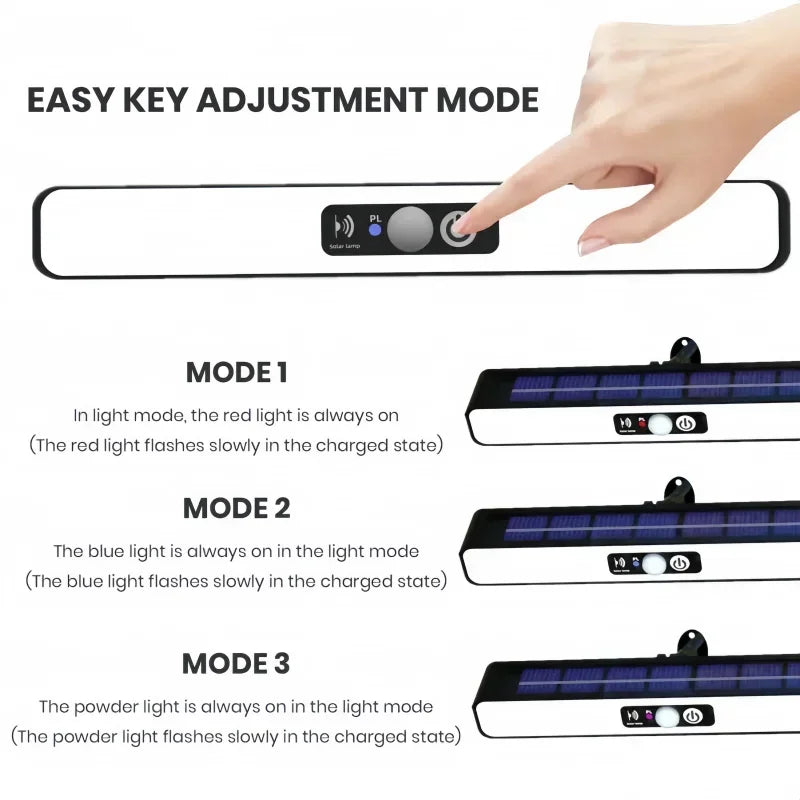 A mais nova luz LED solar 300000 LM Lâmpada solar externa do sensor de movimento 4 modos à prova d'água IP65 luz solar para jardim lanterna de quintal de rua