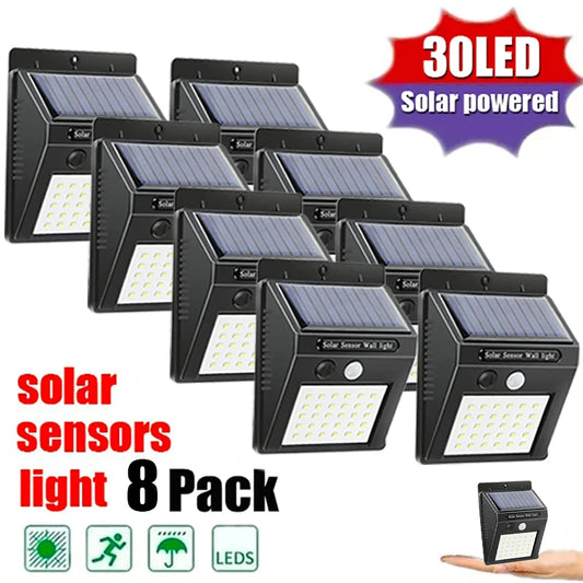 30 led luz solar pir sensor de movimento luz de parede ao ar livre lâmpada solar à prova dwaterproof água movido a energia solar lâmpada rua decoração do jardim