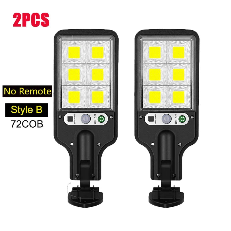 A mais nova luz LED solar 300000 LM Lâmpada solar externa do sensor de movimento 4 modos à prova d'água IP65 luz solar para jardim lanterna de quintal de rua