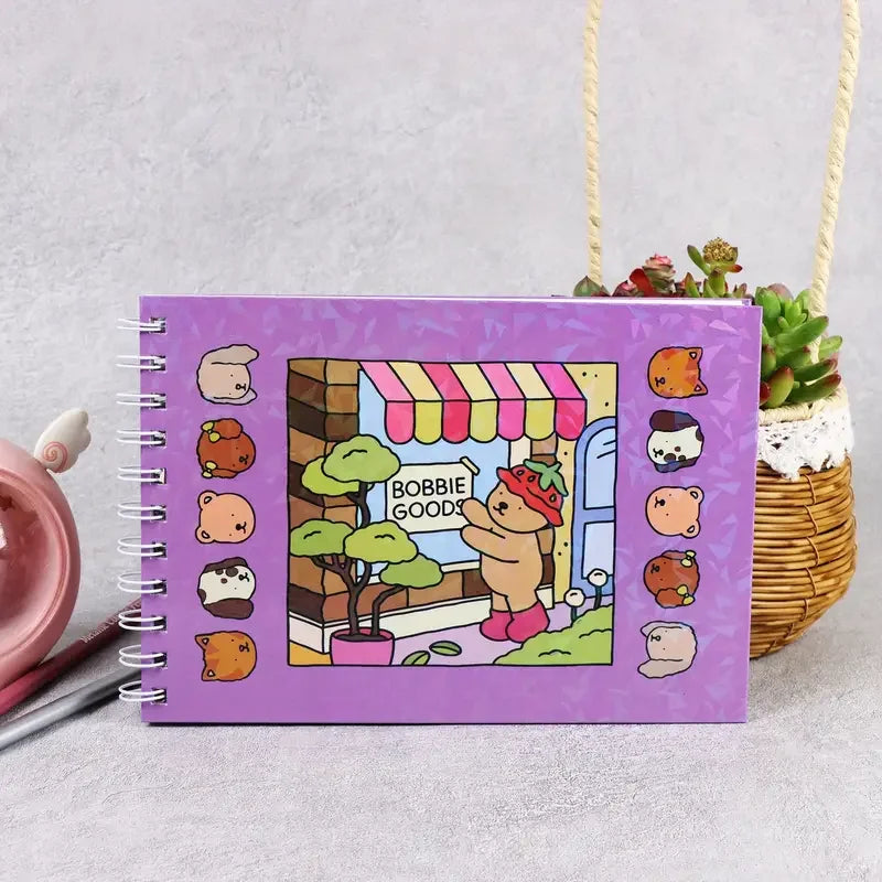 1/2/4 unidades livro para colorir adulto com animais fofos e cenas de boas lojas Bobbie – Relax Art Relax presente para feriados, aniversários