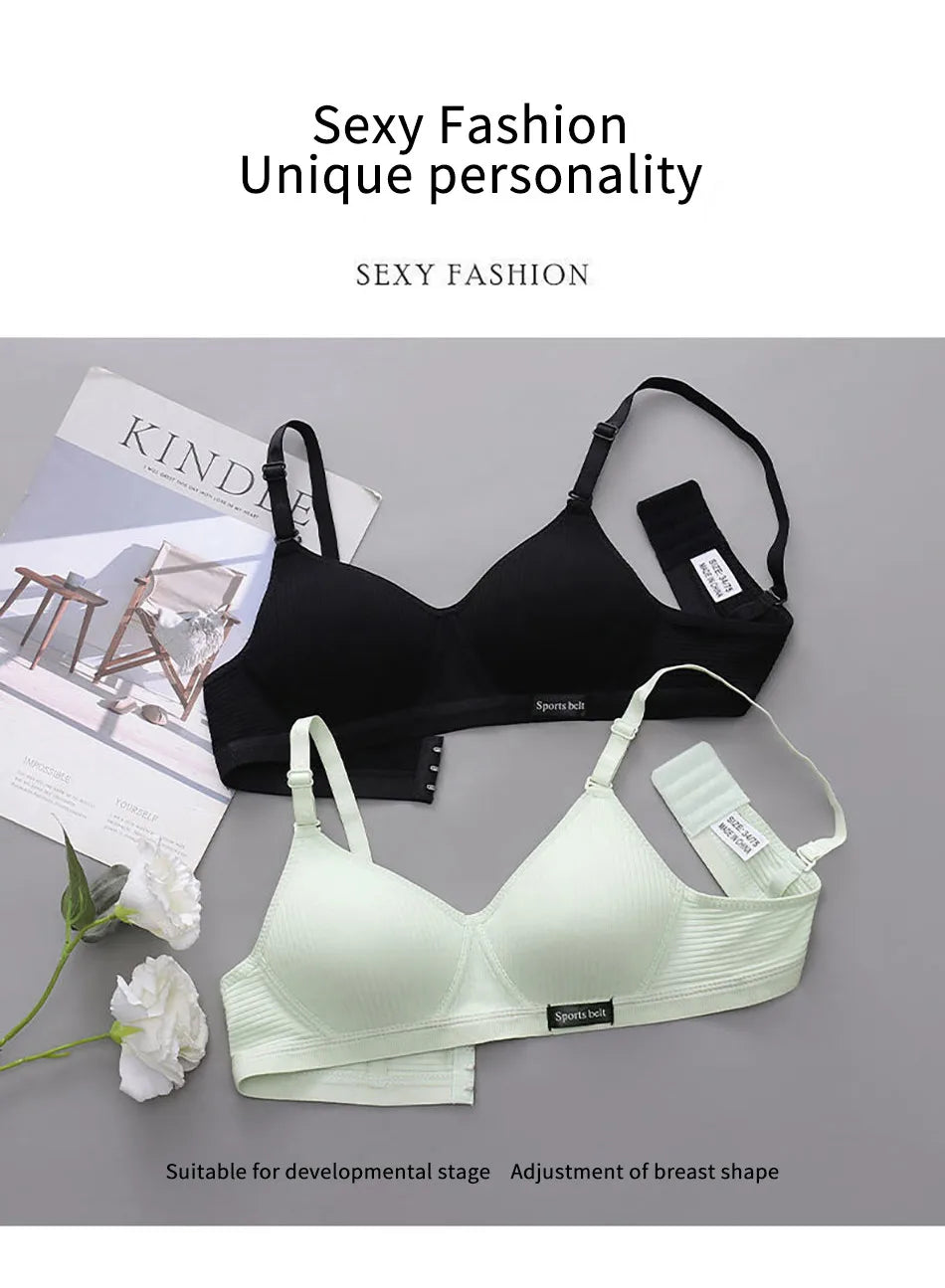 Roupa interior esportiva para adolescentes sem costura menina sem underwire sutiã de treinamento macio pele-amigável escola menina tamanho pequeno sutiã roupas