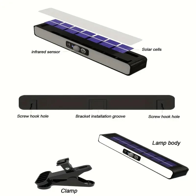Poderoso LED Solar Outdoor Lâmpada De Parede, Recarregável Indução Do Corpo Humano, Pátio, Jardim, Terraço, Garagem, Porta, Iluminação Pública