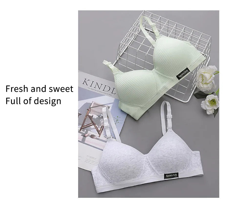 Roupa interior esportiva para adolescentes sem costura menina sem underwire sutiã de treinamento macio pele-amigável escola menina tamanho pequeno sutiã roupas
