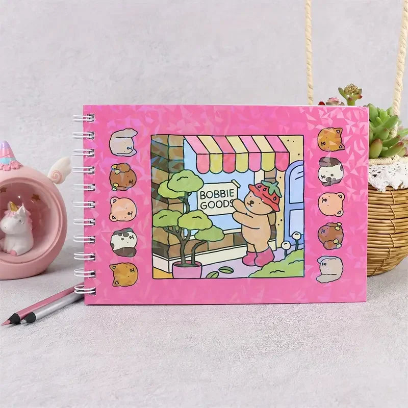 1/2/4 unidades livro para colorir adulto com animais fofos e cenas de boas lojas Bobbie – Relax Art Relax presente para feriados, aniversários