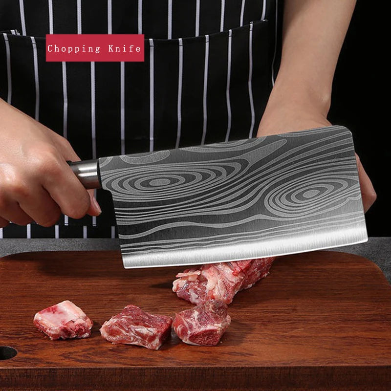 Laser Damasco Padrão Utilitário Facas de Cozinha, Tesoura, Afiação Rod Set, Aço inoxidável, Sharp Slicing Chef Faca, Cozinhar Ferramenta