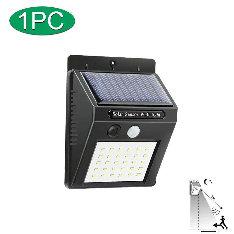 30 led luz solar pir sensor de movimento luz de parede ao ar livre lâmpada solar à prova dwaterproof água movido a energia solar lâmpada rua decoração do jardim